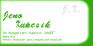 jeno kupcsik business card